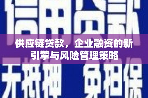 明港供应链贷款，企业融资的新引擎与风险管理策略