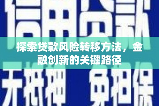 明港探索贷款风险转移方法，金融创新的关键路径