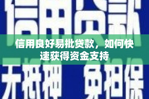 明港信用良好易批贷款，如何快速获得资金支持