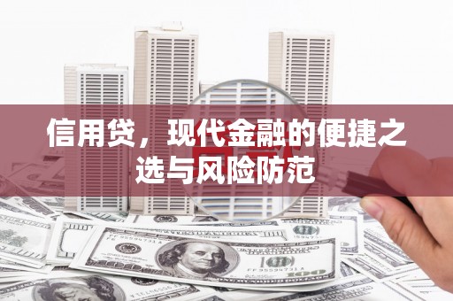 明港信用贷，现代金融的便捷之选与风险防范